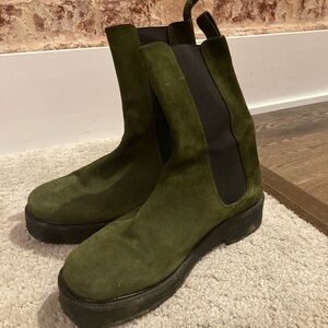 Staud Palamino Boots in Green Suede 38 8